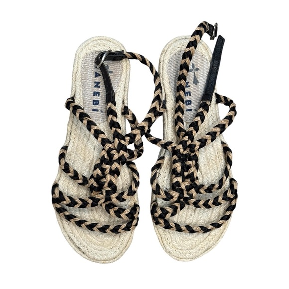 Manebi Flat Rope Sandal Jute Woven Neutral Women’s Ankle Gladiator - Picture 1 of 10